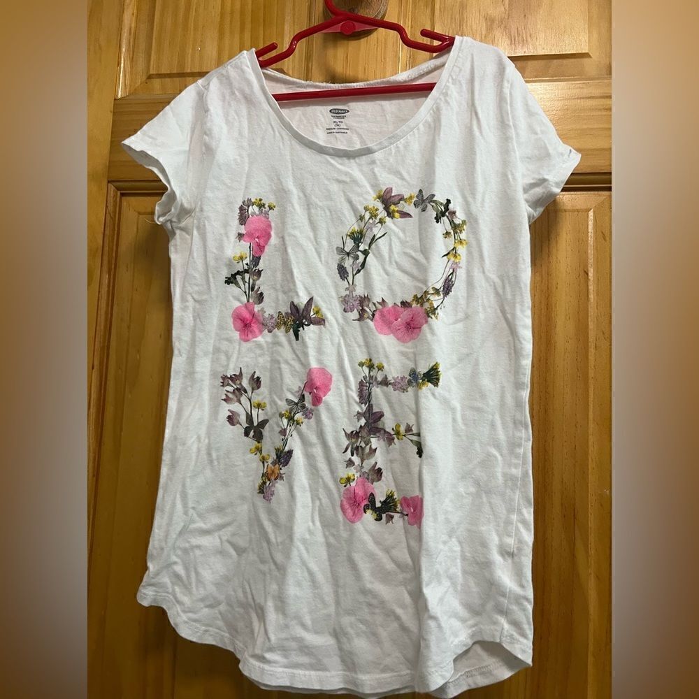 Old Navy girls size XL love with flowers t shirt